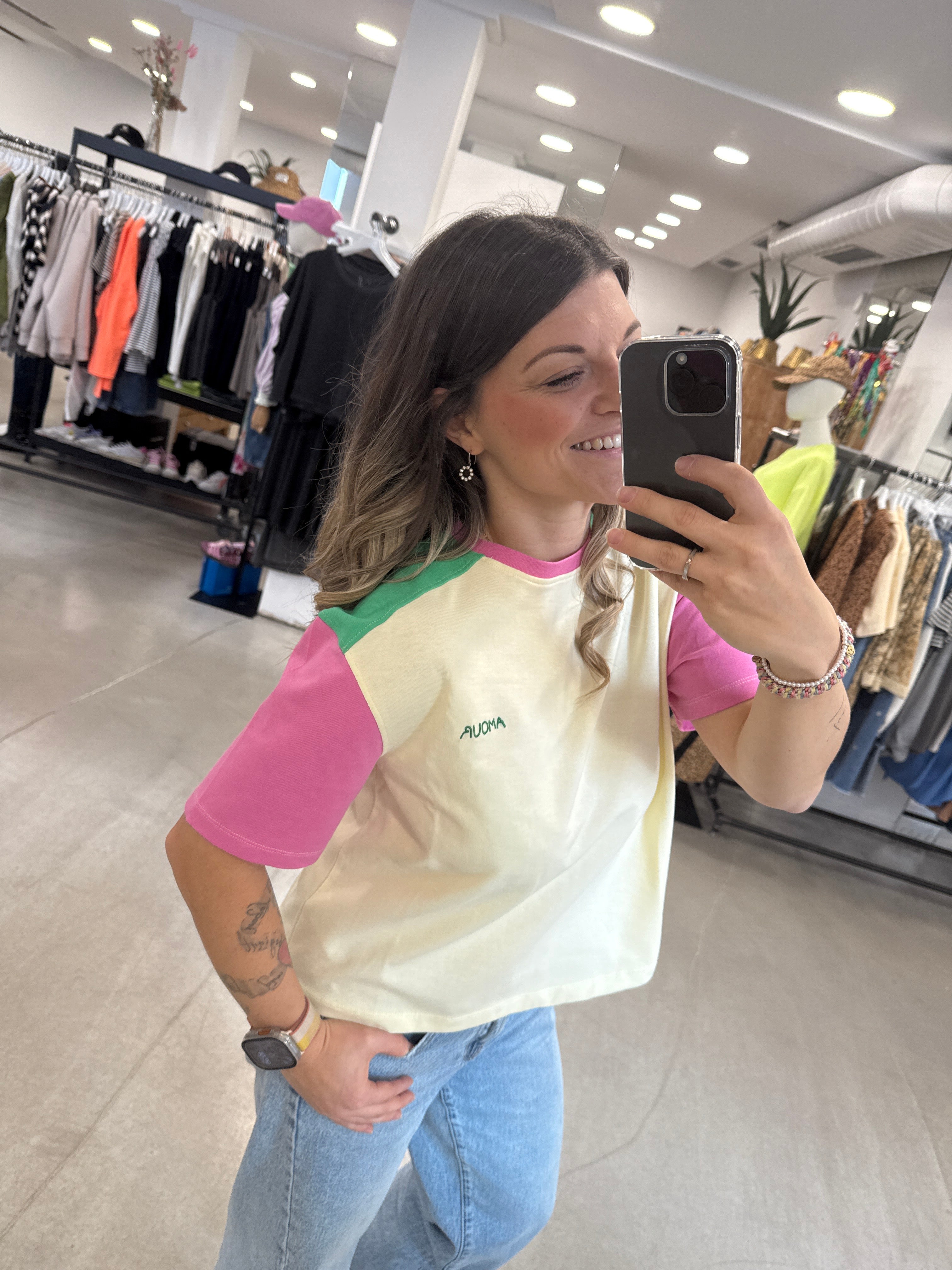 T-Shirt Pink/Green Maison Labiche