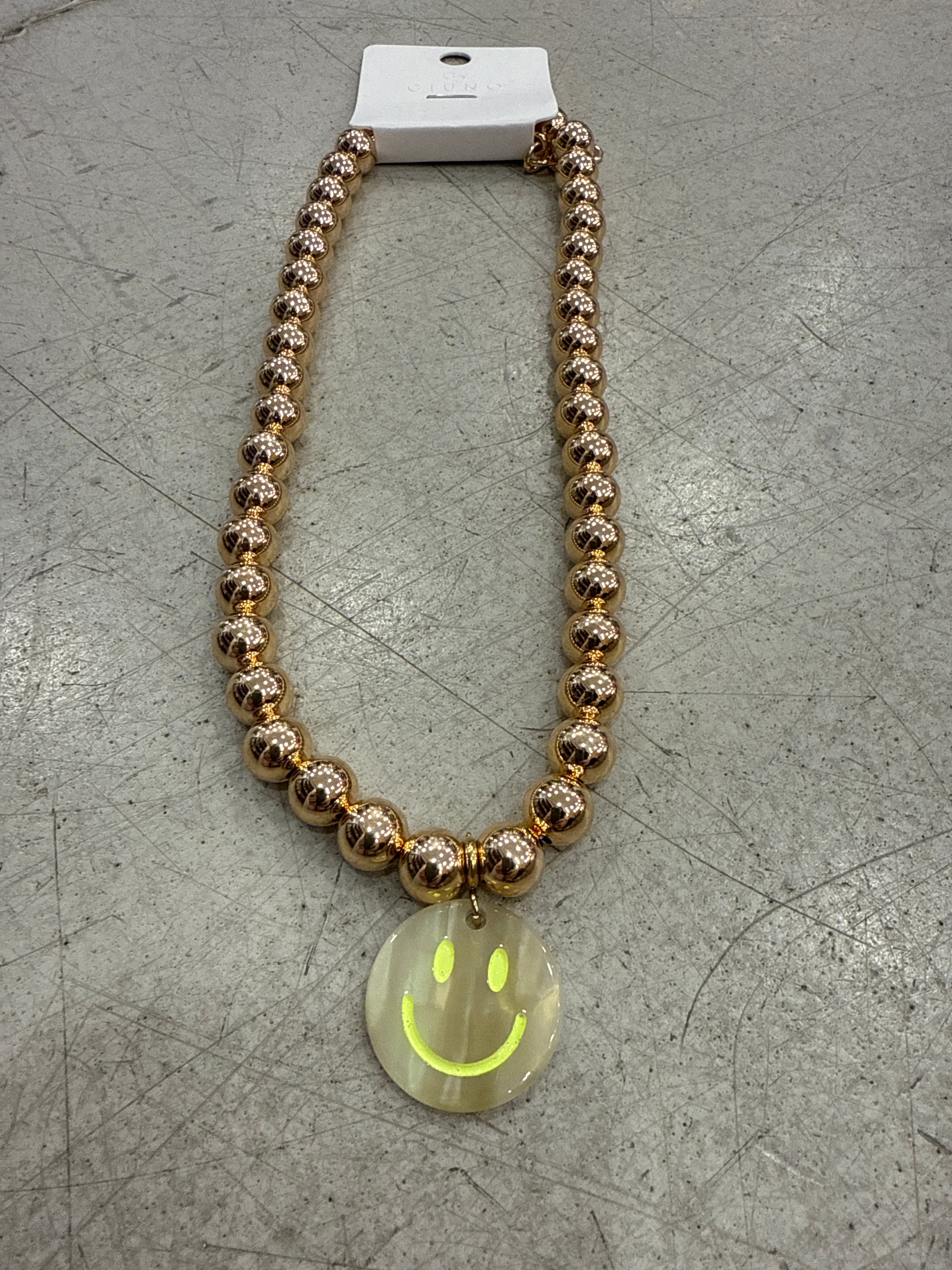 Kette Smiley Neon Gelb