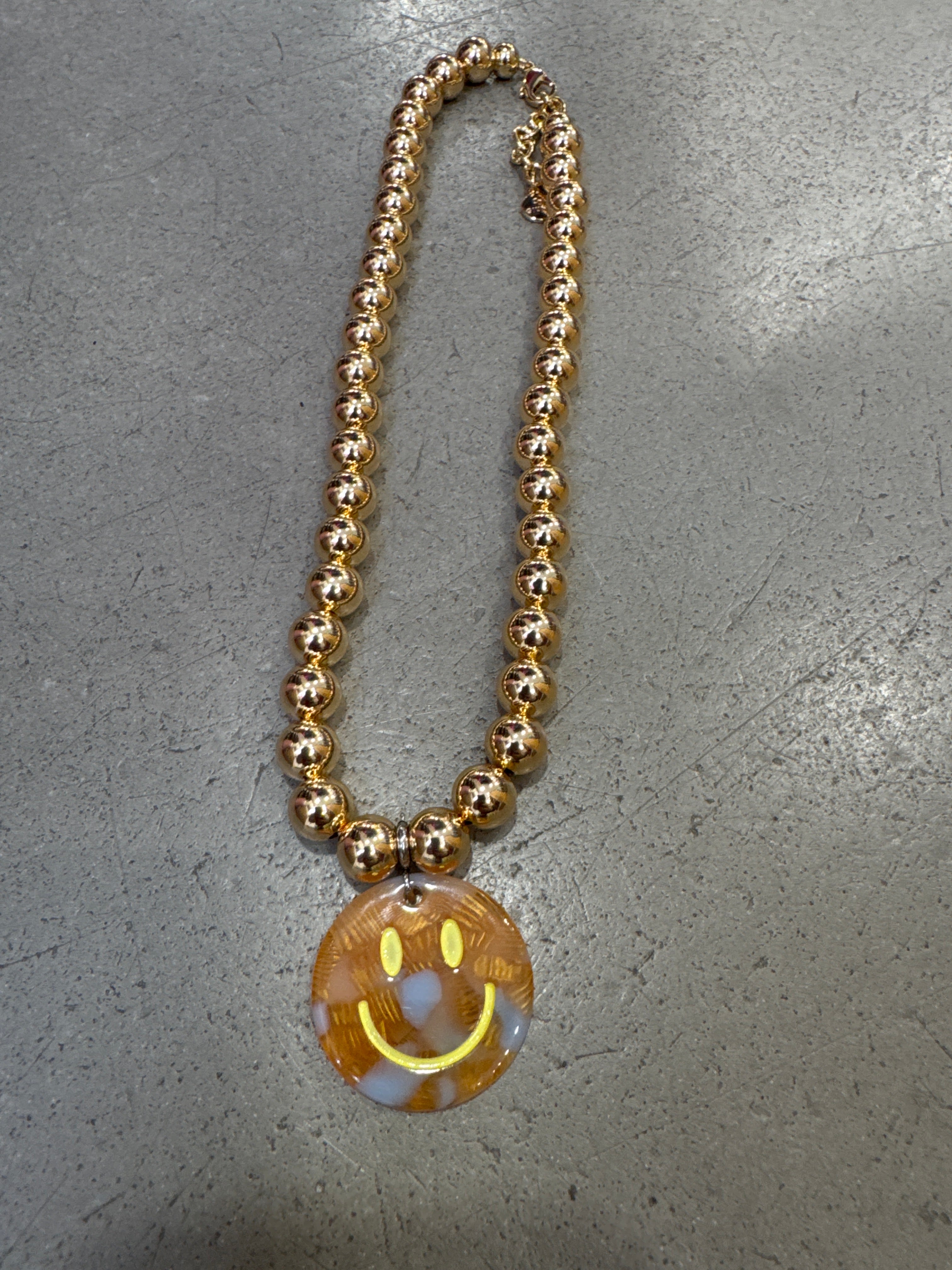 Kette Smiley Gold/Blau