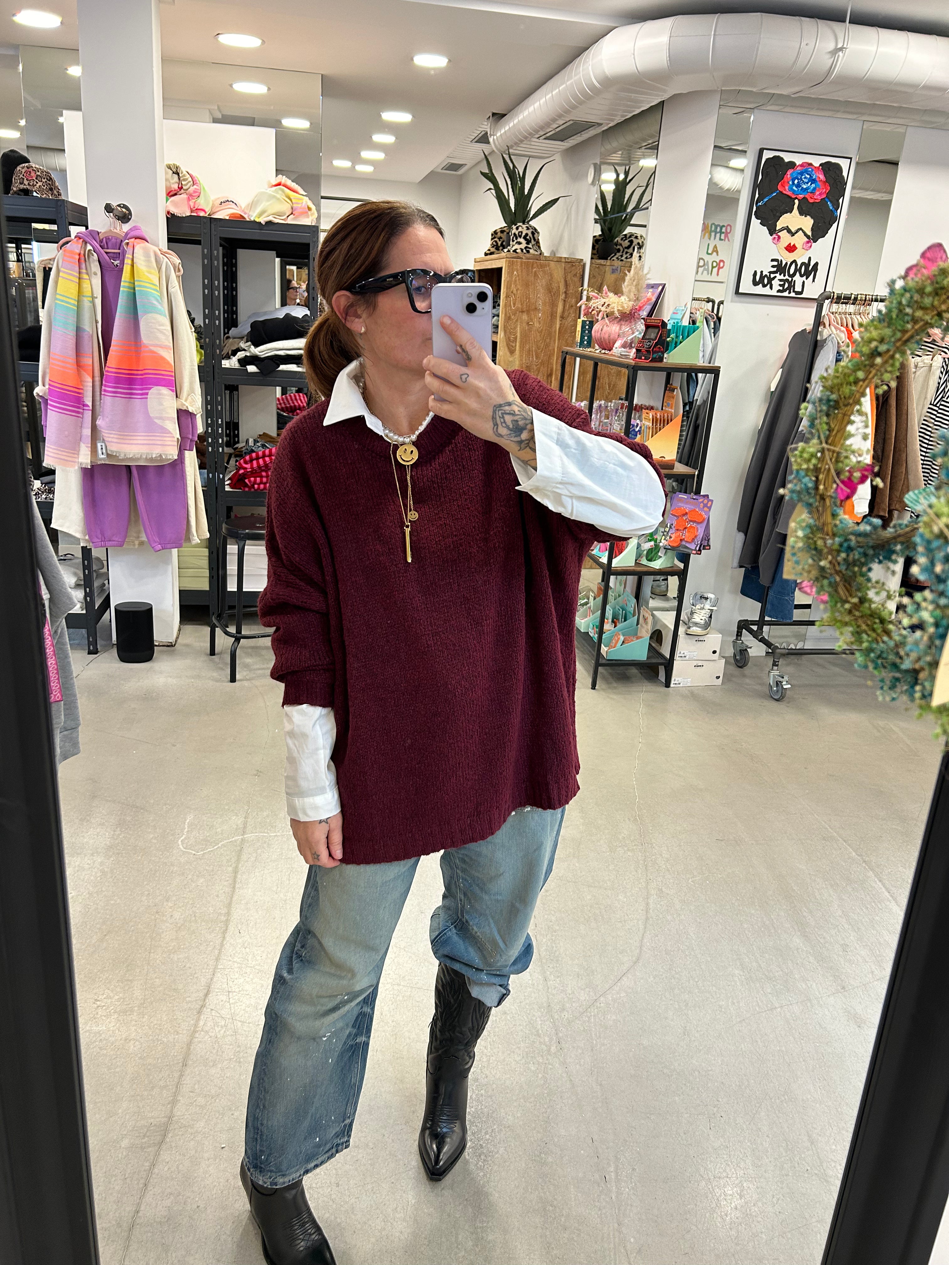 Pullover Oversize wine