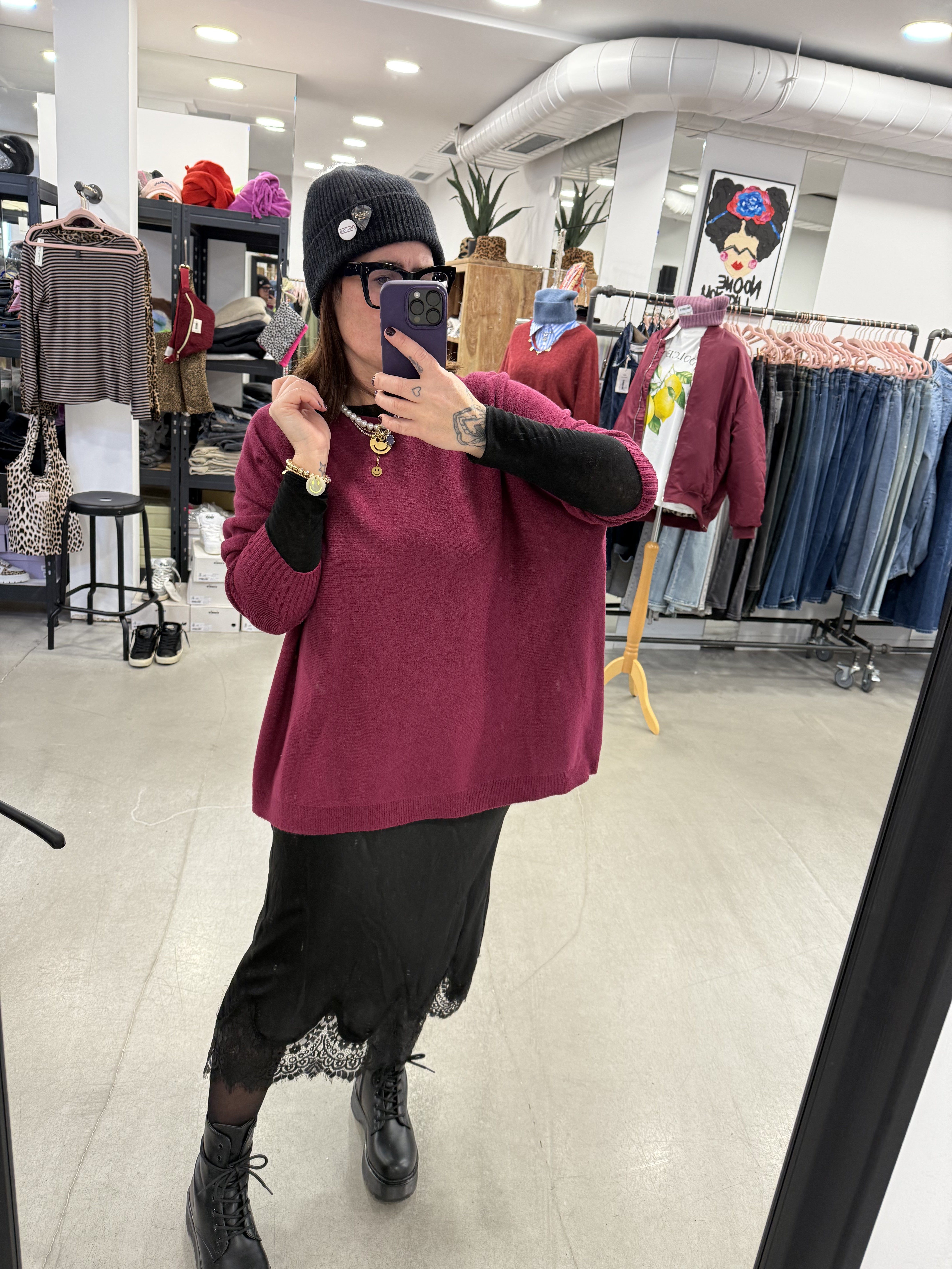 Pullover Bordeaux Oversize